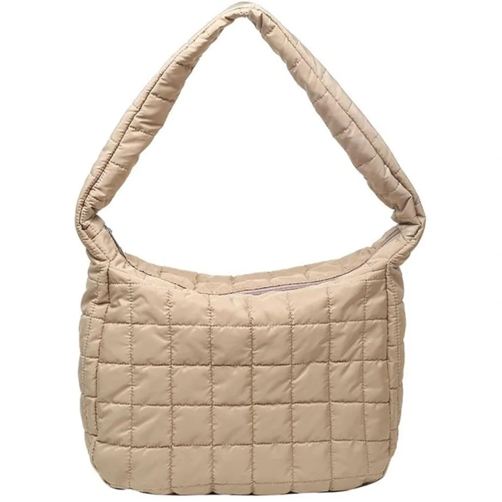 Quilted Shoulder Bag Padded Tote Bag Large Capacity Hobo Purse Lightweight NWOT